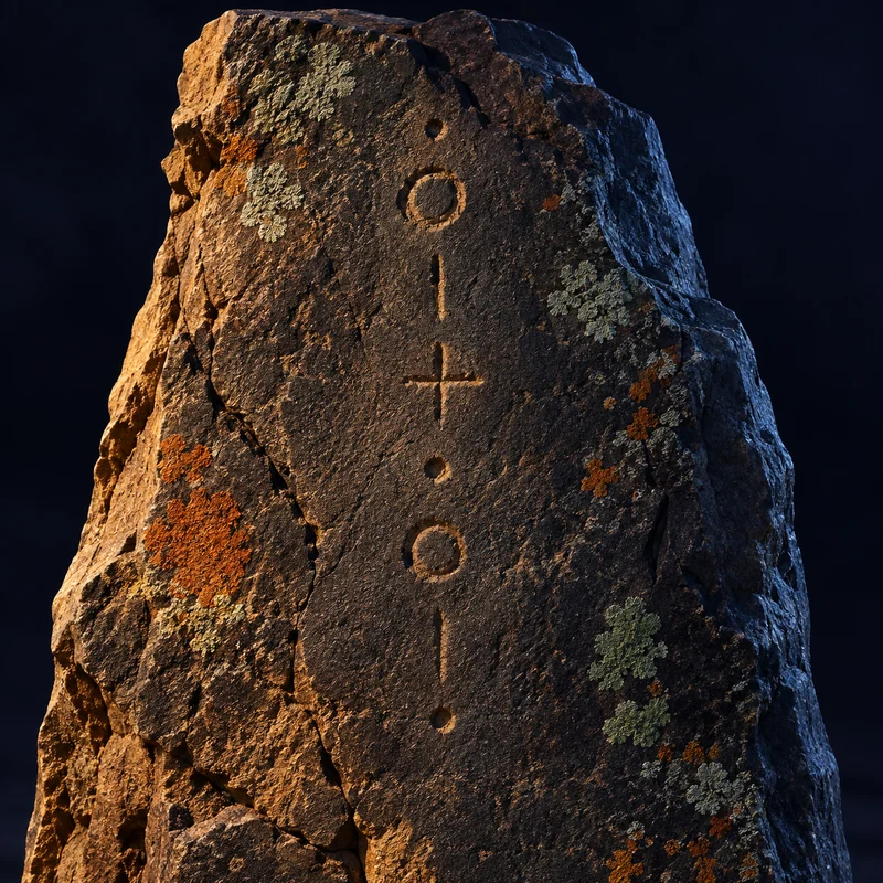 Znaki tifinagh wykute w skale