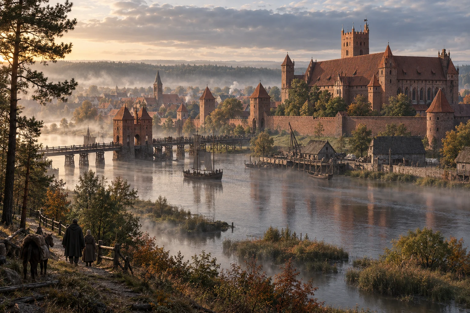 Późnośredniowieczna warownia Zakonu nad rzeką