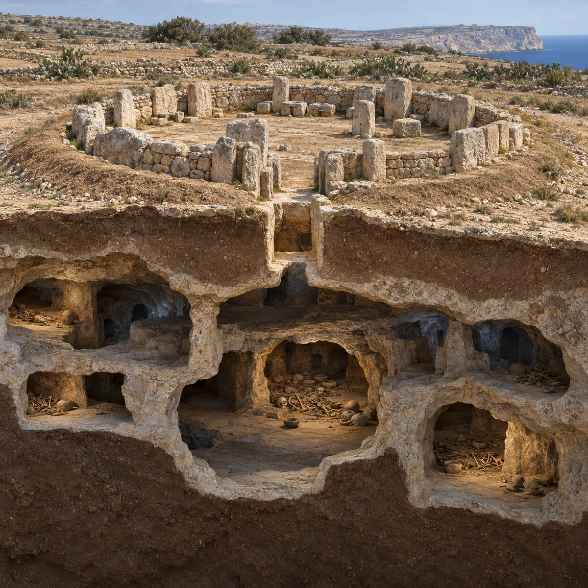 Współczesna wizualizacja stanowiska Krąg w Xagħrze